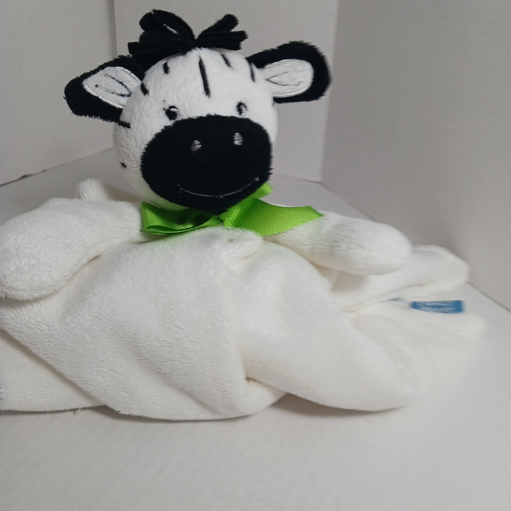 Honey Bunny Lovey Security Blanket Zebra  XOXOX  White Black Soft Clean - Picture 3 of 8